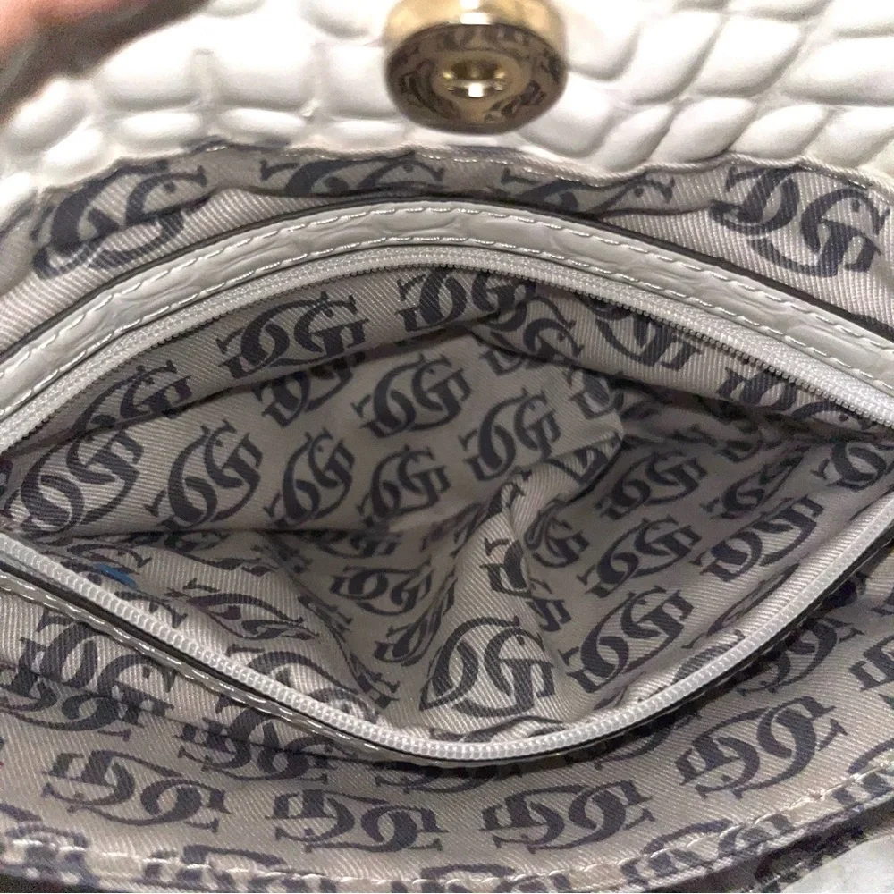 GUESS Liliana Yellow Tan White Floral Clutch Purse Crossbody Bag